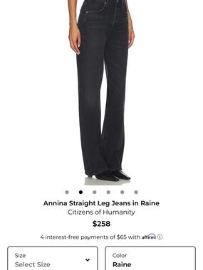 Citizens Of Humanity Annina Straight Leg Jeans — Raine Black